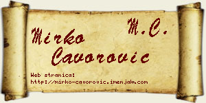 Mirko Čavorović vizit kartica
